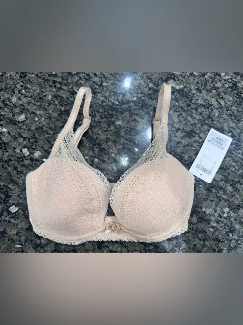 Chantelle Festivité Lace Plunge Bra Nude Blush 30 DDD